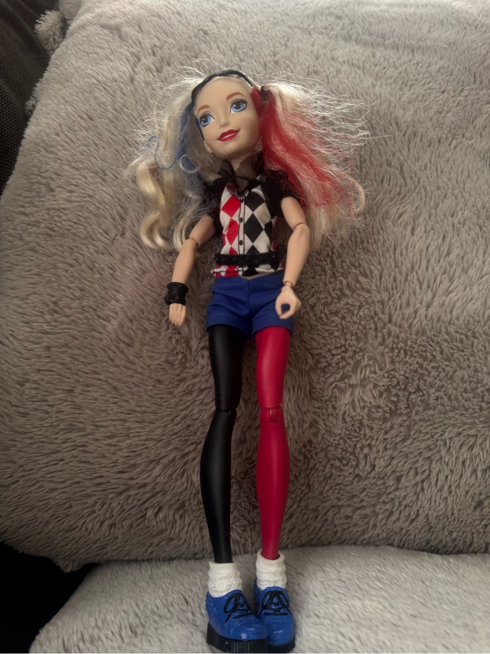 DC Super Hero Harley Quinn Red & Blue Harley-Style Fashion Doll